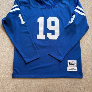 Johnny Unitas #19 Long Sleeve Jersey 1970 Throwback Authentics Men's Size 54